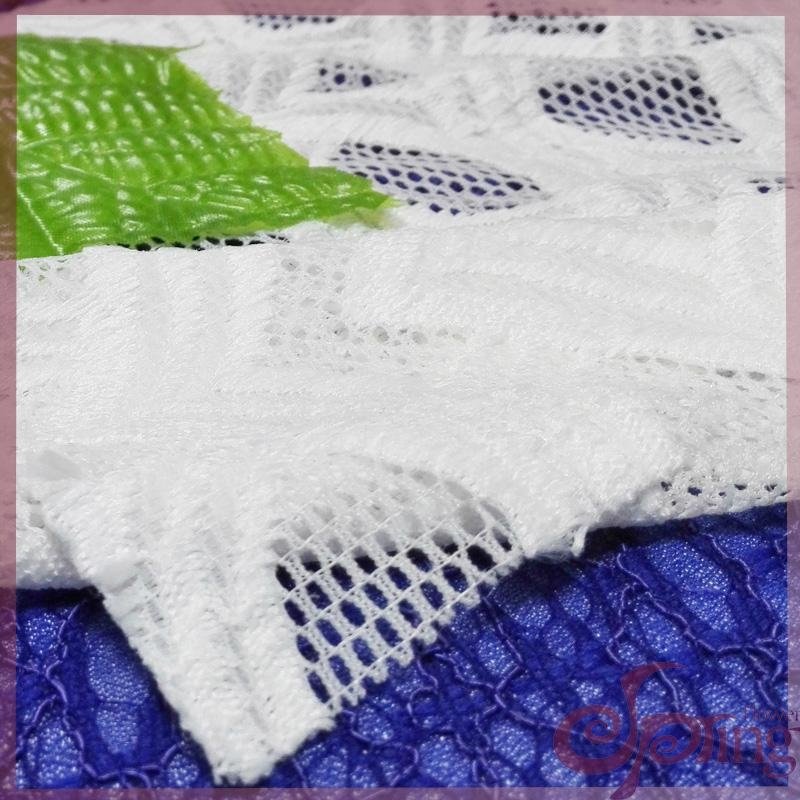 White braided lace fabric