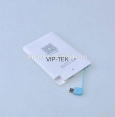 SLIM 2300MAH power bank with CABLE Polymer CELL --HP019C