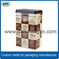 Roasted coffee bean tins metal coffee tin box tinplate tin cans