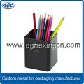 Metal tin pen holder round pen holder rectangular pen holder 1
