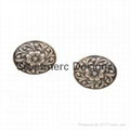 Embossed silver earring