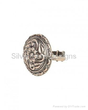 Fashion stud sterling silver ring