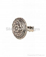 Fashion stud sterling silver ring