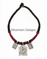 Red beads silver necklace 3