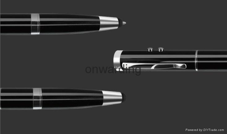 5-in-1 laser pointer LED torch light USB pen stylus pen with pocket clip  4