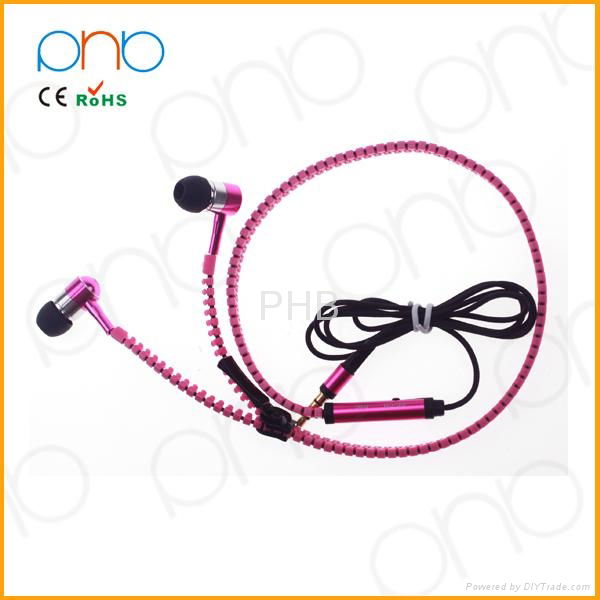 hot china products wholesale Good Quality Cheap In Ear Zipper Earphone 2