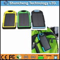 5000mah waterproof universal portable solar mobile phone charger power bank