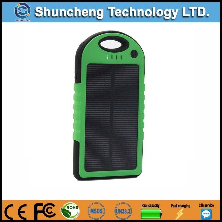 5000mah waterproof universal portable solar mobile phone charger power bank 2