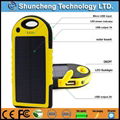 5000mah waterproof universal portable solar mobile phone charger power bank 5