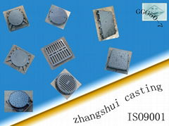 Ductile iron manhole cover square frame and circle cover EN124 D400