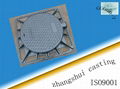 Ductile iron manhole cover square frame and circle cover EN124 D400 2