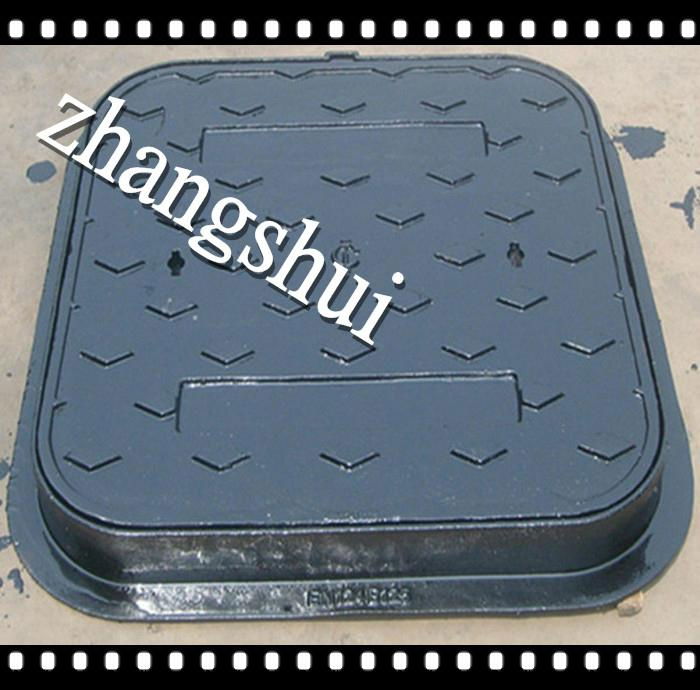 squre ductile iron manhole cover  EN124 D400