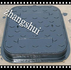 squre ductile iron manhole cover  EN124 D400