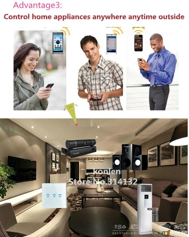 Smart universal wifi remote control home automation IR controller switch android 4
