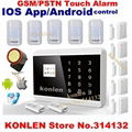 LCD Touch Pstn Gsm Alarm System With Ios