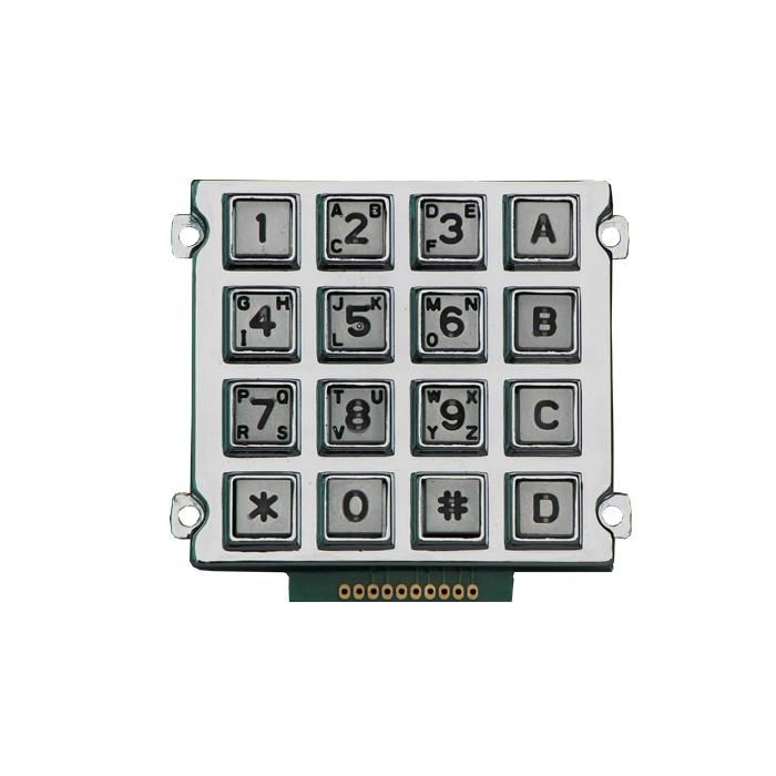 led numeric 4X4 metal keypad ip65 waterproof programmable backlight keyboard 2