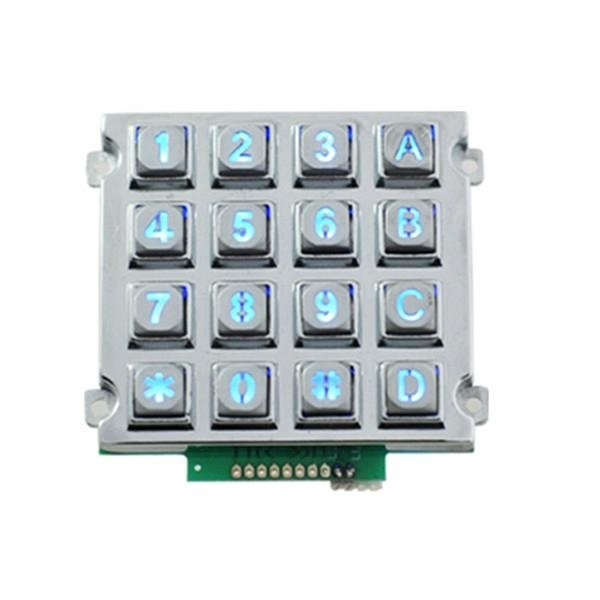 led numeric 4X4 metal keypad ip65 waterproof programmable backlight keyboard 5