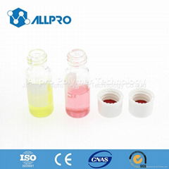 8-425 clear screw top vials with writing patch