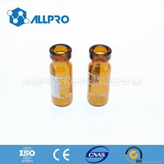 11mm amber crimp autosampler vial with writing patch