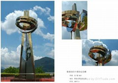 Large outdoor stainless steel memorial sculputre