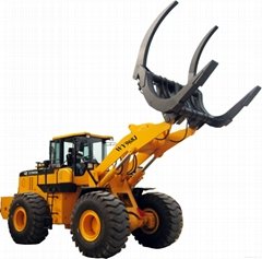 8T  wheel loader with log clamp 
