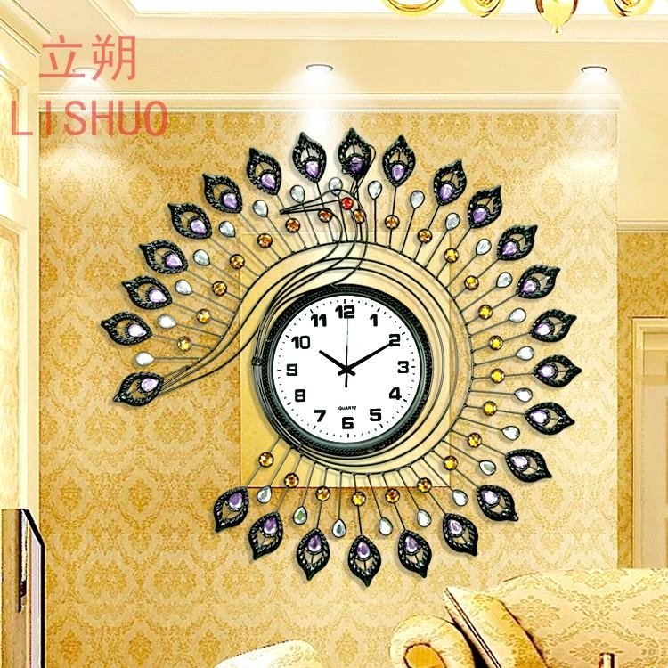 Modern living room european-style wall clock creative large bell character art, 