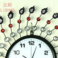 Lishuo European rural decorated living room big clock contracted creative mute c 2