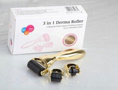 high quality changeable heads 3 in 1 derma roller kit for skin rejuvenation 