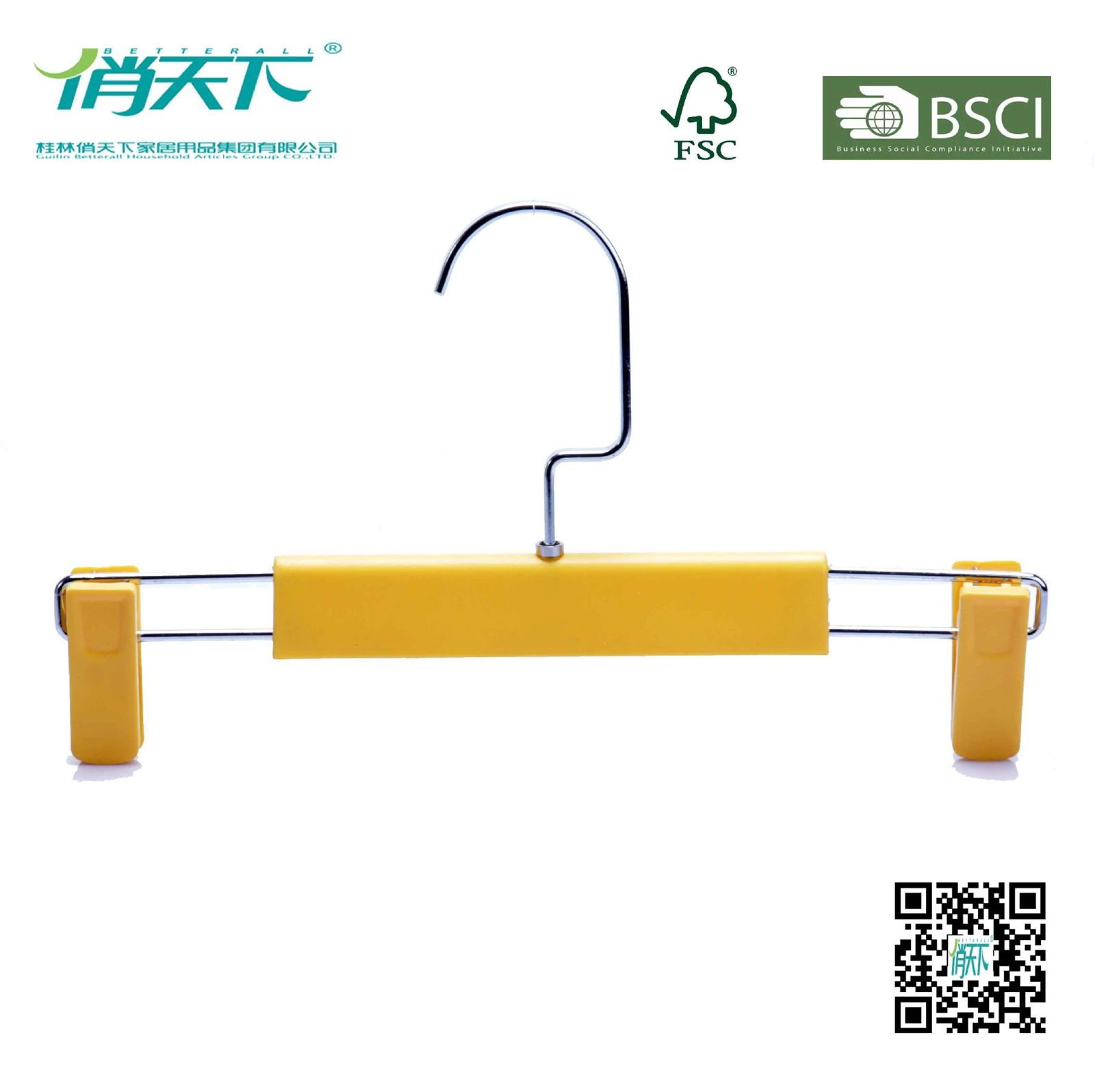 Wholesale Plastic Pants Hanger with Skid-proof Clips