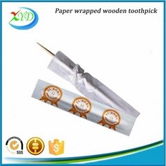 Individually paper wrapped wooden toothpick