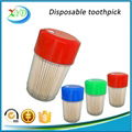 Bulk wooden toothpick with plastic cup