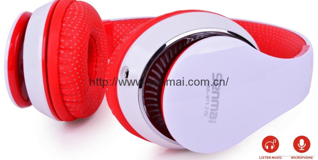 Extra bass stereo Hi-Fi headphone with microphone and line-controlled