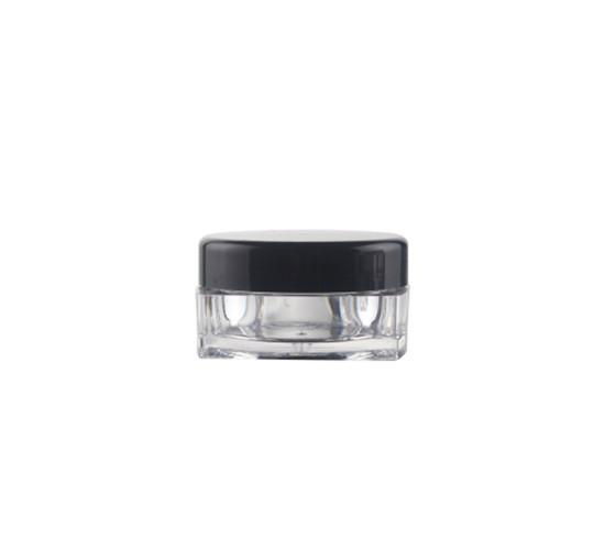 3g 5g Plastic transparent square PS jar cosmetic face cream jar