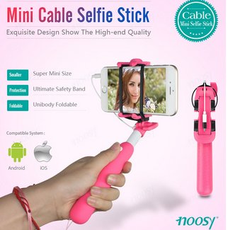 Mini wired selfie-stick designer hotsell lightweight selfie stick with cable 2