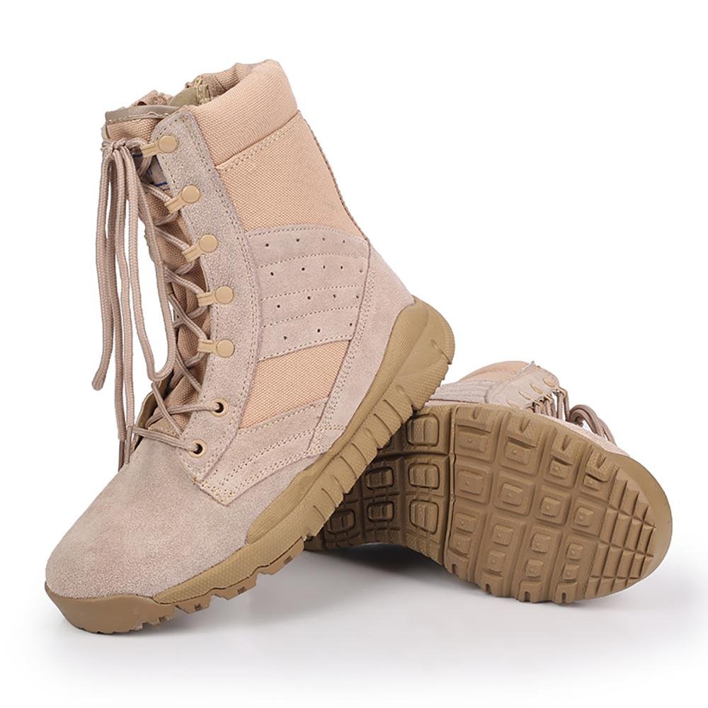 Wholesale price best quality lace up and side zipper military desert boot