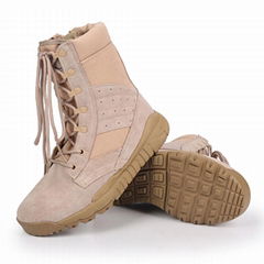 Wholesale price best quality lace up and side zipper military desert boot