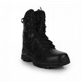 Genuine leather cheap price comfortable black anti riot boot 3