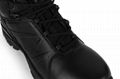 Genuine leather cheap price comfortable black anti riot boot 4