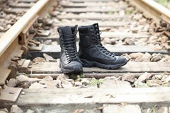 China factory genuine leather jungle military boot army boot black