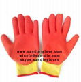 Wrinkled palm 13/10/8 gauge Nylon dipped rubber glove