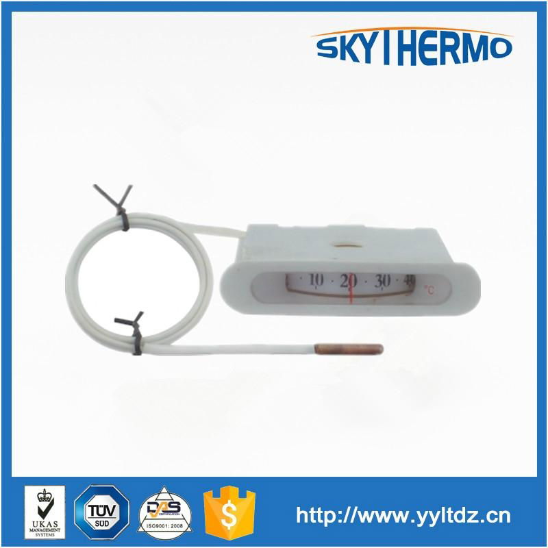 rectangle white plastic case HVAC spiral tube boiler capillary thermometer 2