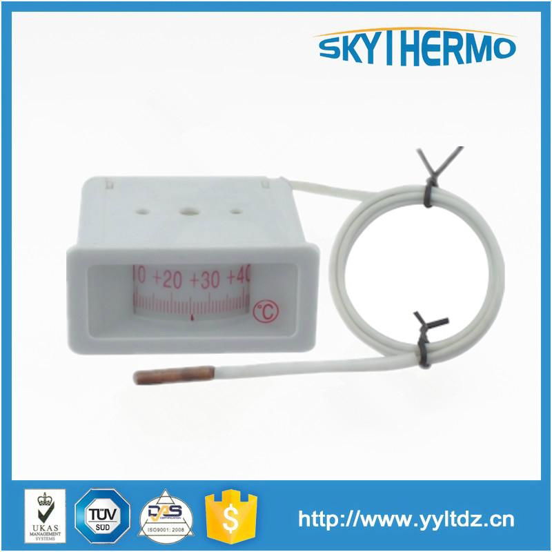 rectangle white plastic case HVAC spiral tube boiler capillary thermometer 3