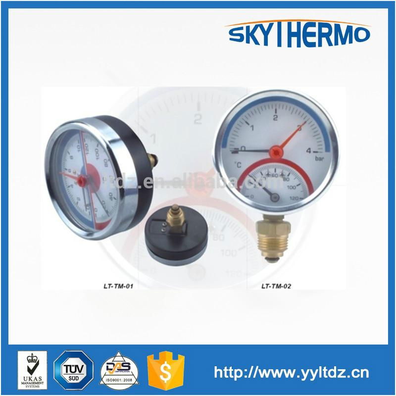 high quality 80mm black steel dial type pressure temperature gague 4