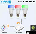 remote control color temperature and brightness adjustable WiFi led bulb