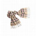 100% 2 ply fine-check women cashmere tartan scarf  2