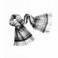 100% 2 ply fine-check women cashmere tartan scarf  4