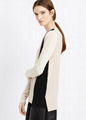 100% cashmere sweater Two-Tone Knit women cashmere sweater  2