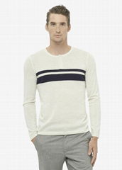 men wool cashmere sweater chest stripe sweater 