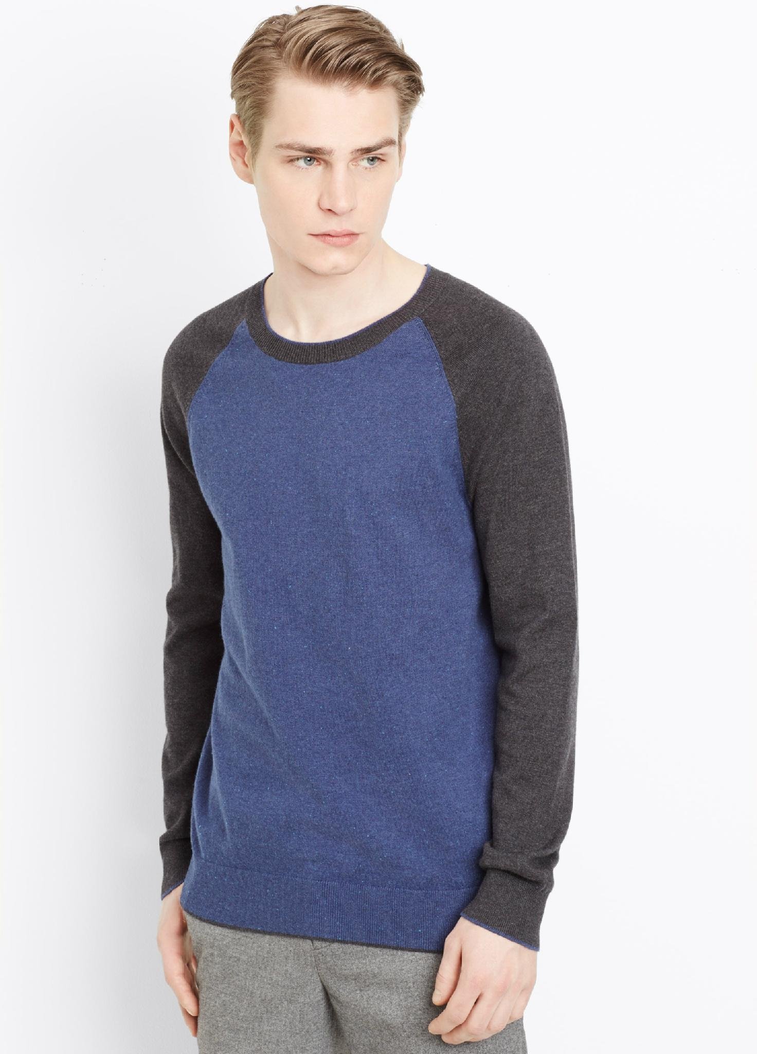 cotton cashmere sweater men crew neck sweaters two colors knitwear - CF ...