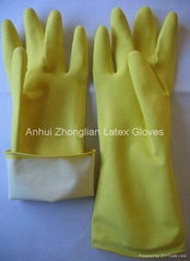 flocklined household latex gloves 60g